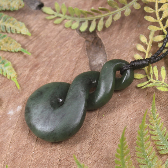 Twist carved from Rimu Pounamu - NZ Greenstone