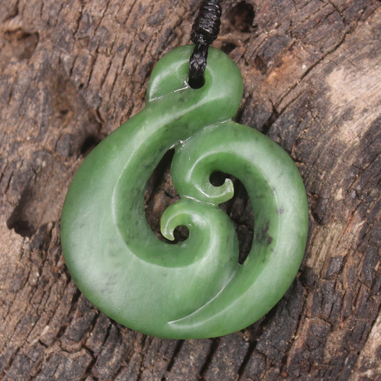 Koru carved from Hapopo Pounamu - NZ Greenstone