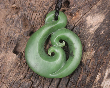 Koru carved from Hapopo Pounamu - NZ Greenstone