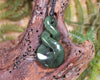 Twist or Pikorua carved from Hapopo Pounamu - NZ Greenstone