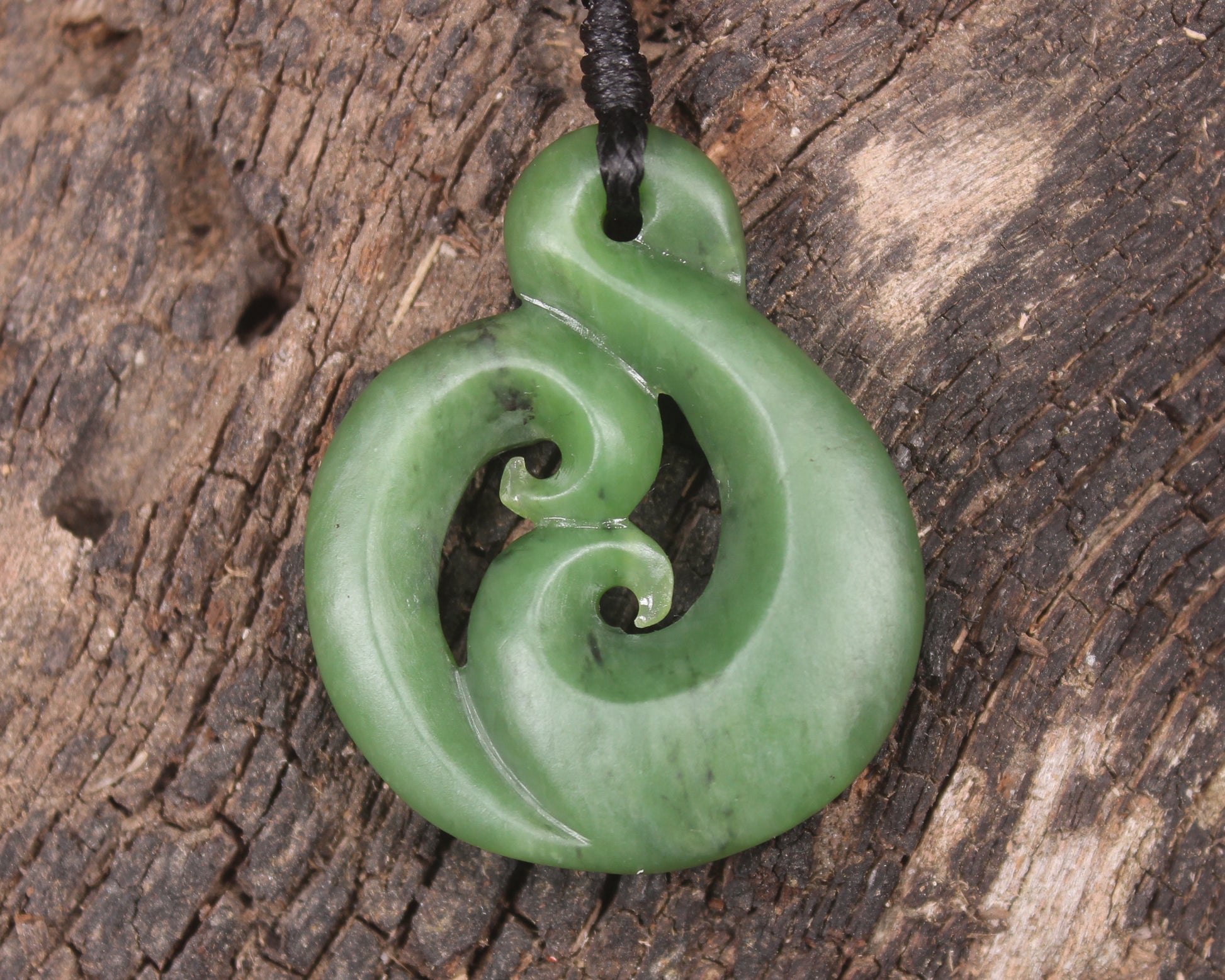 Koru carved from Hapopo Pounamu - NZ Greenstone