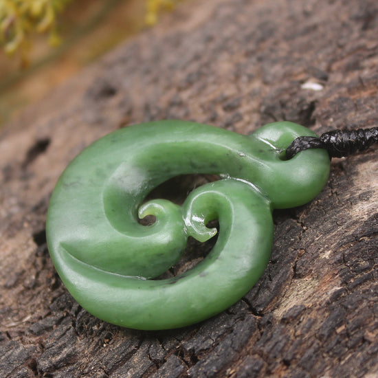 Koru carved from Hapopo Pounamu - NZ Greenstone