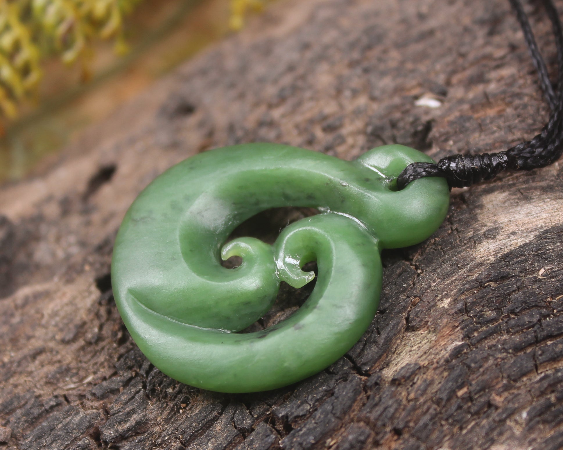 Koru carved from Hapopo Pounamu - NZ Greenstone