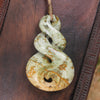 Twist or Pikorua carved from Flower Jade Pounamu - NZ Greenstone