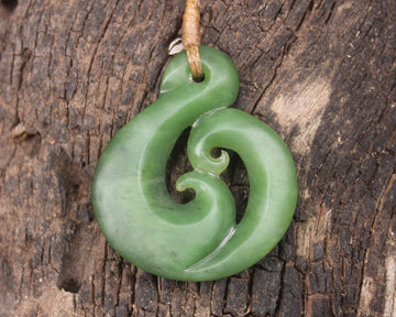 Koru carved from Hapopo Pounamu - NZ Greenstone