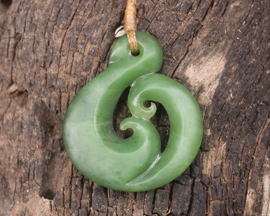 Koru carved from Hapopo Pounamu - NZ Greenstone