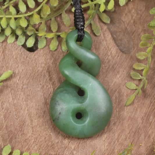 Twist carved from Hapopo Pounamu - NZ Greenstone