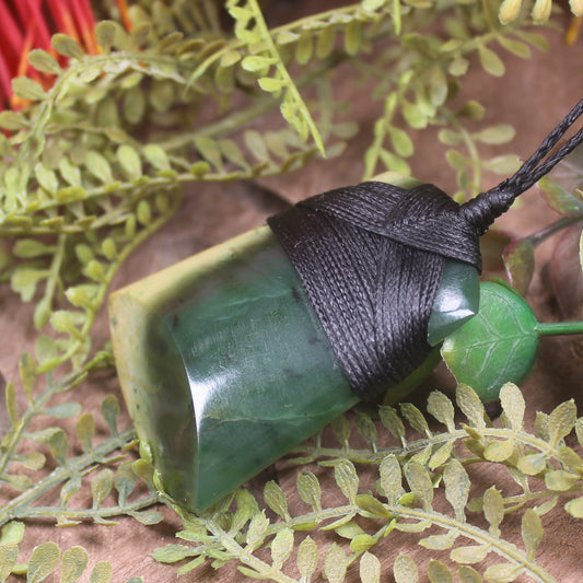 Flower Jade Pounamu Toki Pendant - NZ Greenstone