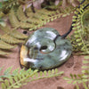 Heart with Koru carved from Flower Jade Pounamu - NZ Greenstone