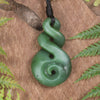 Twist or Pikorua carved from Hapopo Pounamu - NZ Greenstone