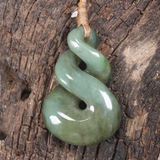 Twist carved from Inanga Pounamu - NZ Greenstone