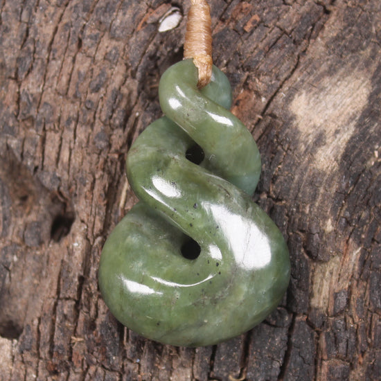 Twist carved from Inanga Pounamu - NZ Greenstone