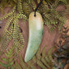 Flower Jade Pounamu Taniwha Tooth pendant