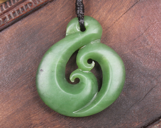 Koru carved from Hapopo Pounamu - NZ Greenstone