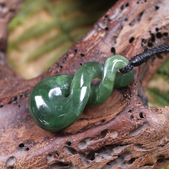 Twist carved from Kawakawa Pounamu - NZ Greenstone