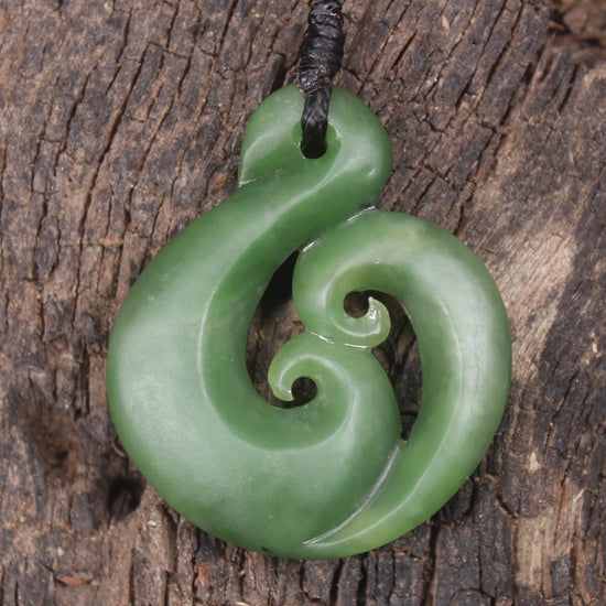 Koru carved from Hapopo Pounamu - NZ Greenstone
