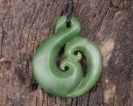 Koru carved from Hapopo Pounamu - NZ Greenstone