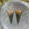 Roimata or Teardrop earrings carved from Flower Jade Pounamu - NZ Greenstone