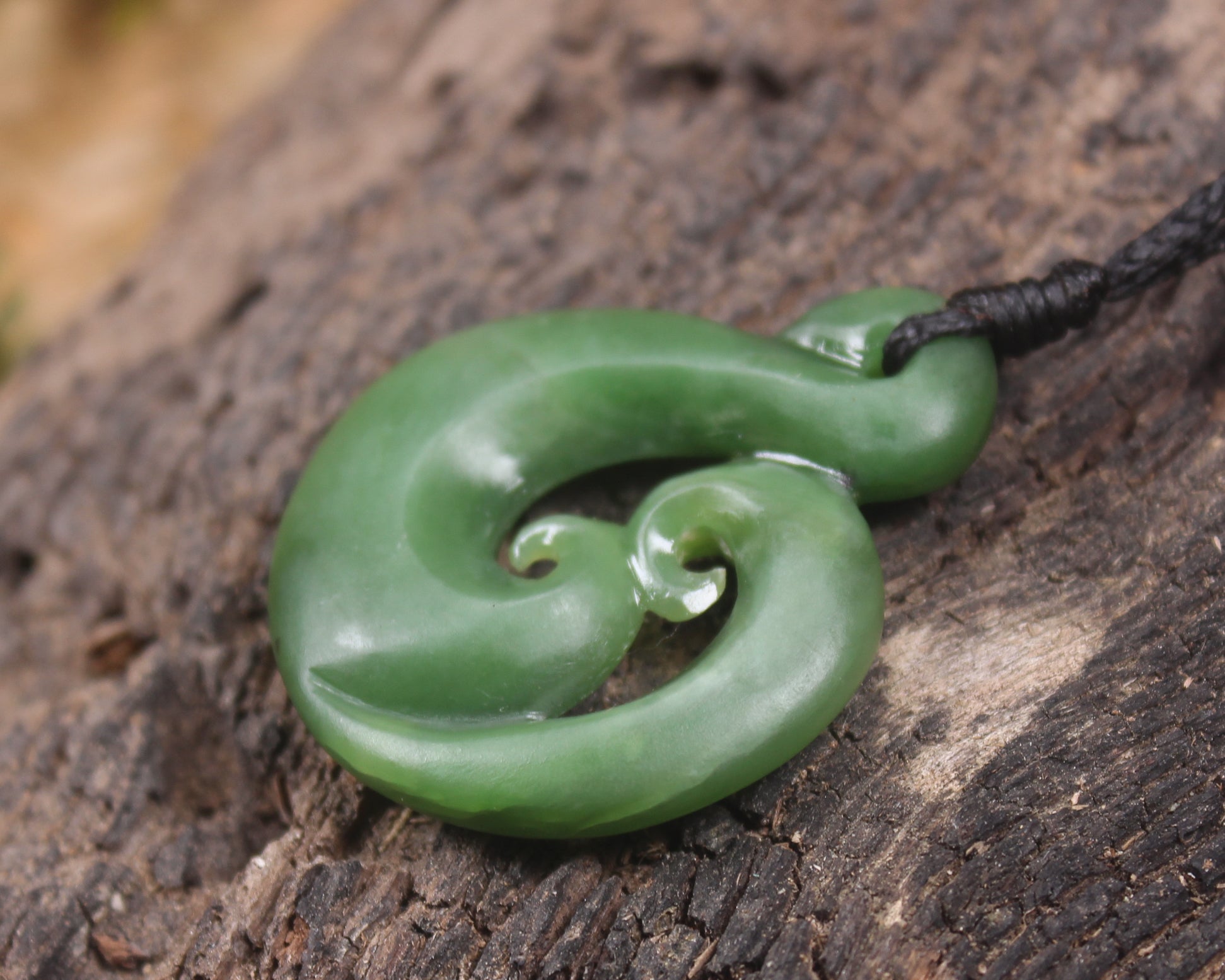 Koru carved from Hapopo Pounamu - NZ Greenstone