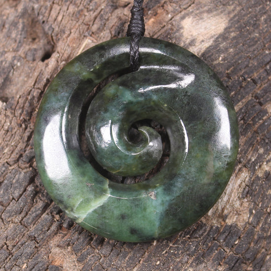 Koru carved from Inanga Pounamu - NZ Greenstone