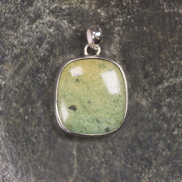 Sterling Silver Greenstone Pendant carved from Flower Jade Pounamu - NZ Greenstone