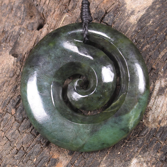 Koru carved from Inanga Pounamu - NZ Greenstone