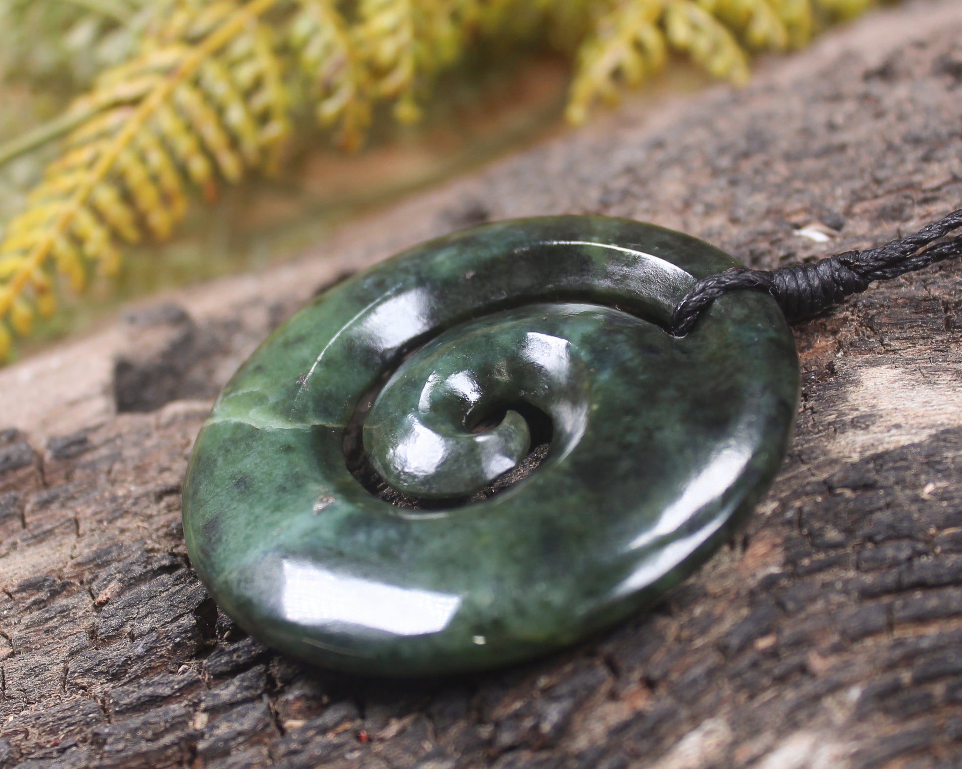 Koru carved from Inanga Pounamu - NZ Greenstone