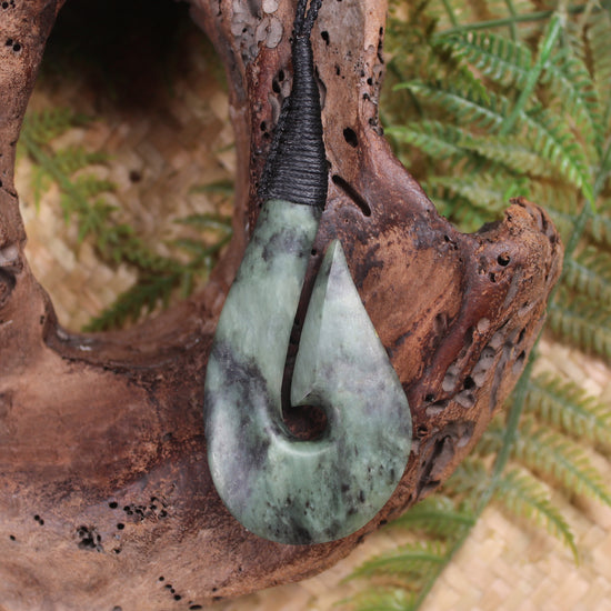 Hei Matau carved from Hapopo Pounamu - NZ Greenstone