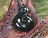 Hei Matau or Fish Hook carved from Kawakawa Pounamu - NZ Greenstone