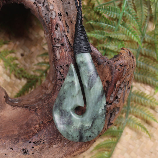 Hei Matau carved from Hapopo Pounamu - NZ Greenstone