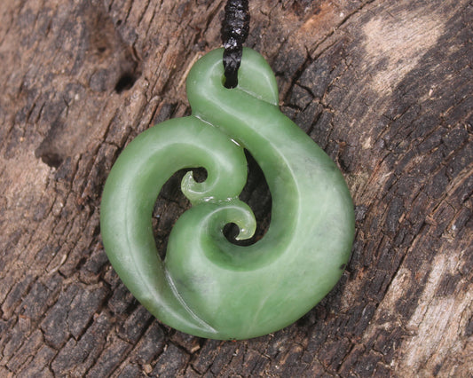 Koru carved from Hapopo Pounamu - NZ Greenstone
