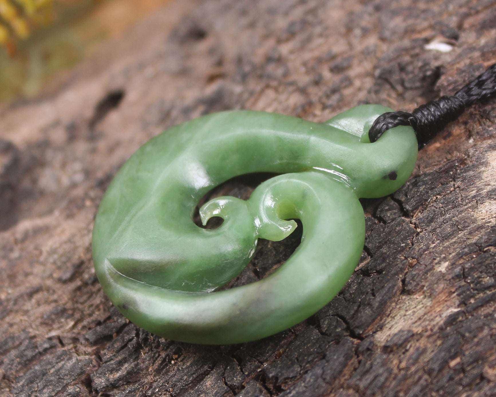 Koru carved from Hapopo Pounamu - NZ Greenstone