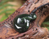 Hei Matau or Fish Hook carved from Kawakawa Pounamu - NZ Greenstone