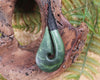 Hei Matau or Fish Hook carved from Kawakawa Pounamu - NZ Greenstone