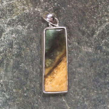 Sterling Silver Greenstone Pendant carved from Flower Jade Pounamu - NZ Greenstone