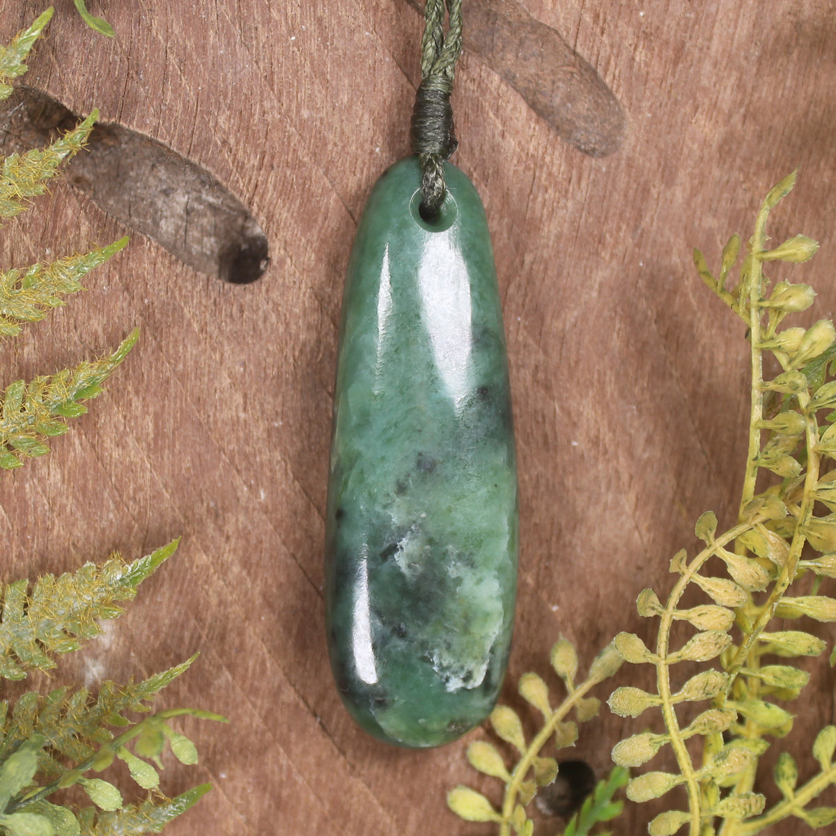 Roimata or Teardop carved from Inanga Pounamu - NZ Greenstone