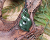 Twist or Pikorua carved from Hapopo Pounamu - NZ Greenstone