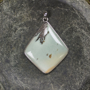 Sterling Silver Greenstone Pendant carved from Raukaraka  Pounamu - NZ Greenstone