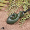 Koru Twist carved from Hapopo Pounamu - NZ Greenstone