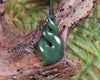 Twist or Pikorua carved from Hapopo Pounamu - NZ Greenstone