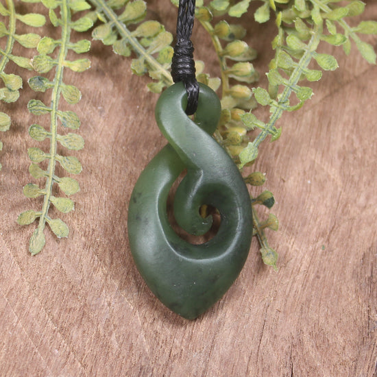 Koru Twist carved from Hapopo Pounamu - NZ Greenstone