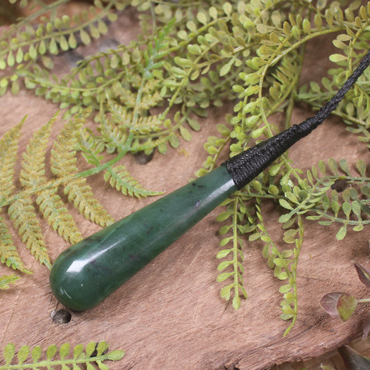Roimata or Teardop carved from Hapopo Pounamu - NZ Greenstone