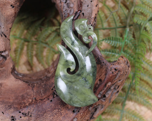 Manaia pendant carved from NZ Serpentine