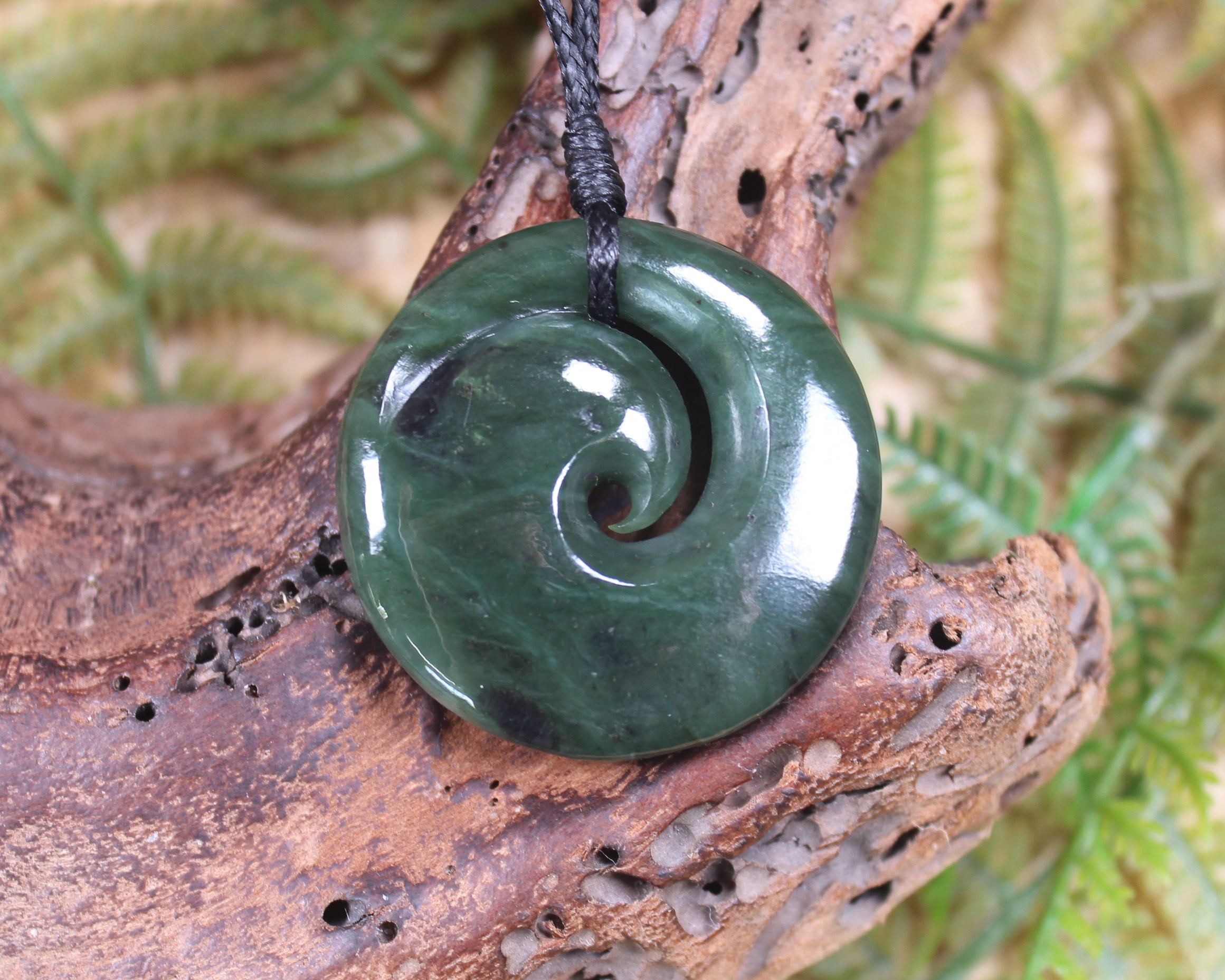 Koru carved from Hapopo Pounamu - NZ Greenstone