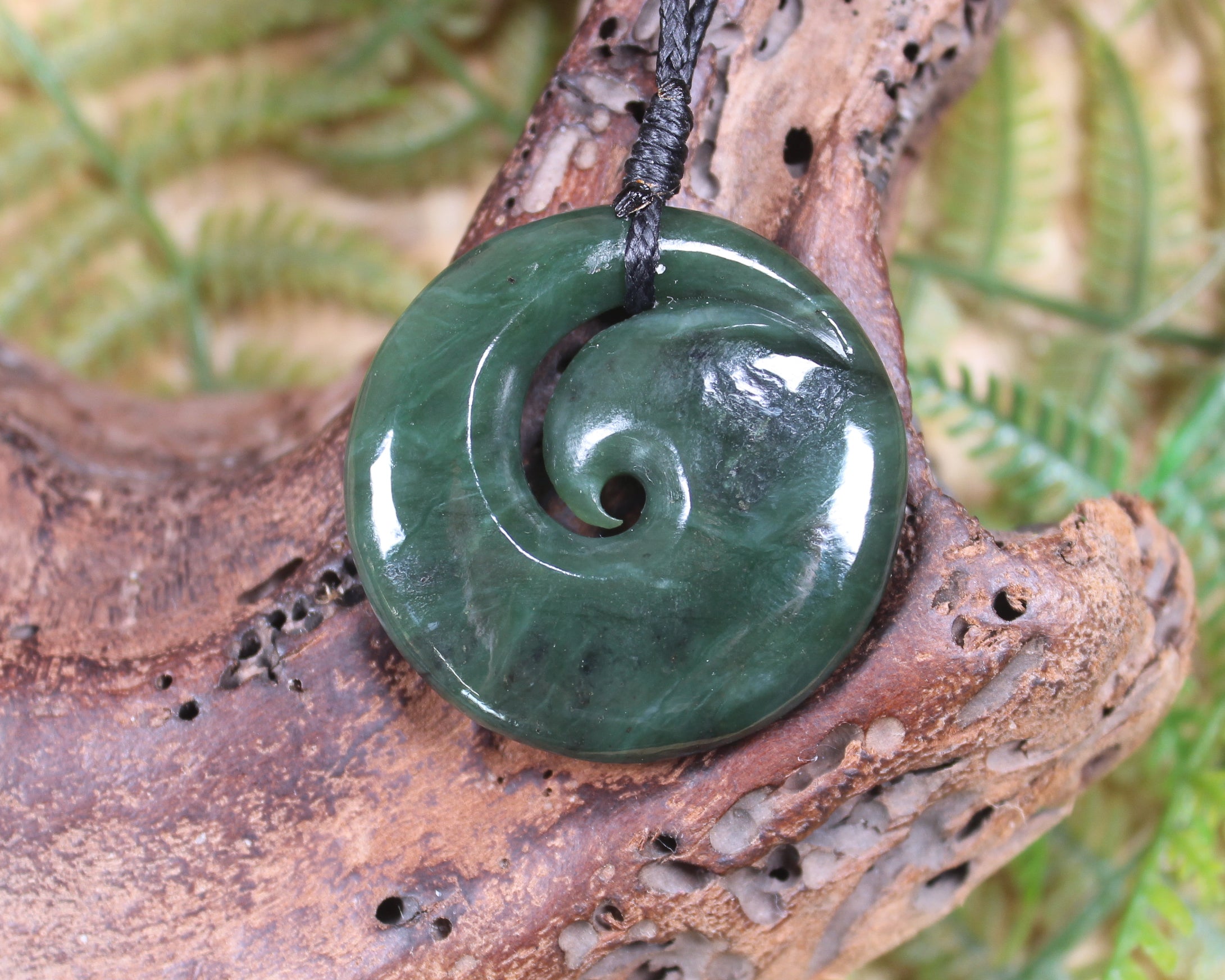 Koru carved from Hapopo Pounamu - NZ Greenstone