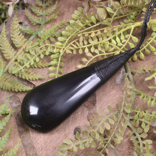 Black Obsidian Roimata Pendant