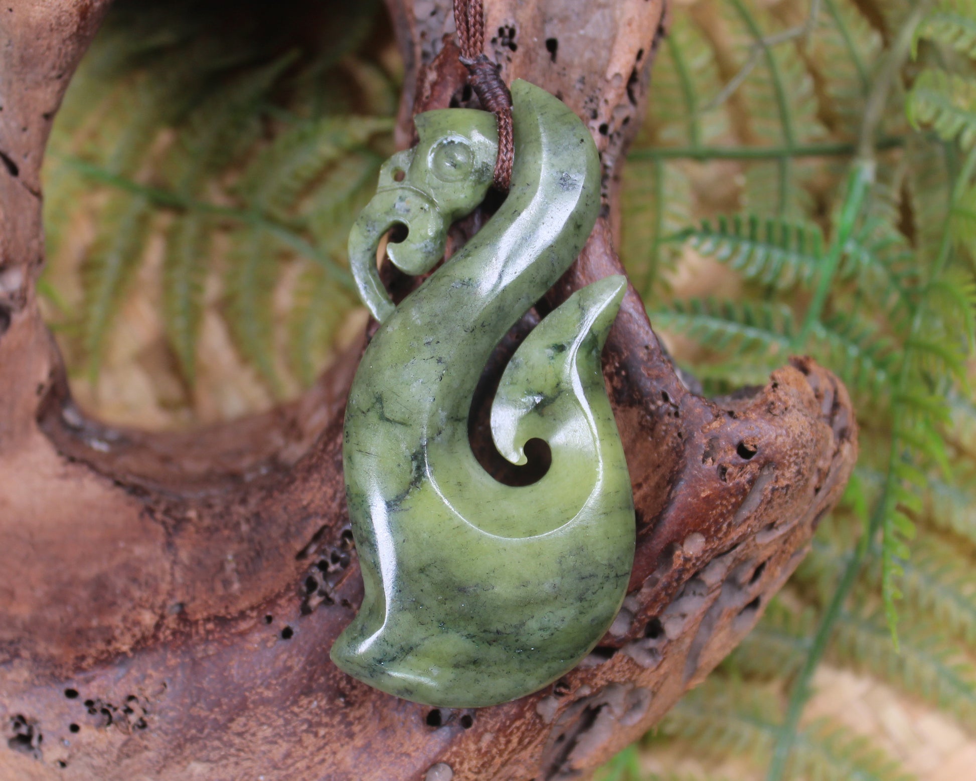 Manaia pendant carved from NZ Serpentine