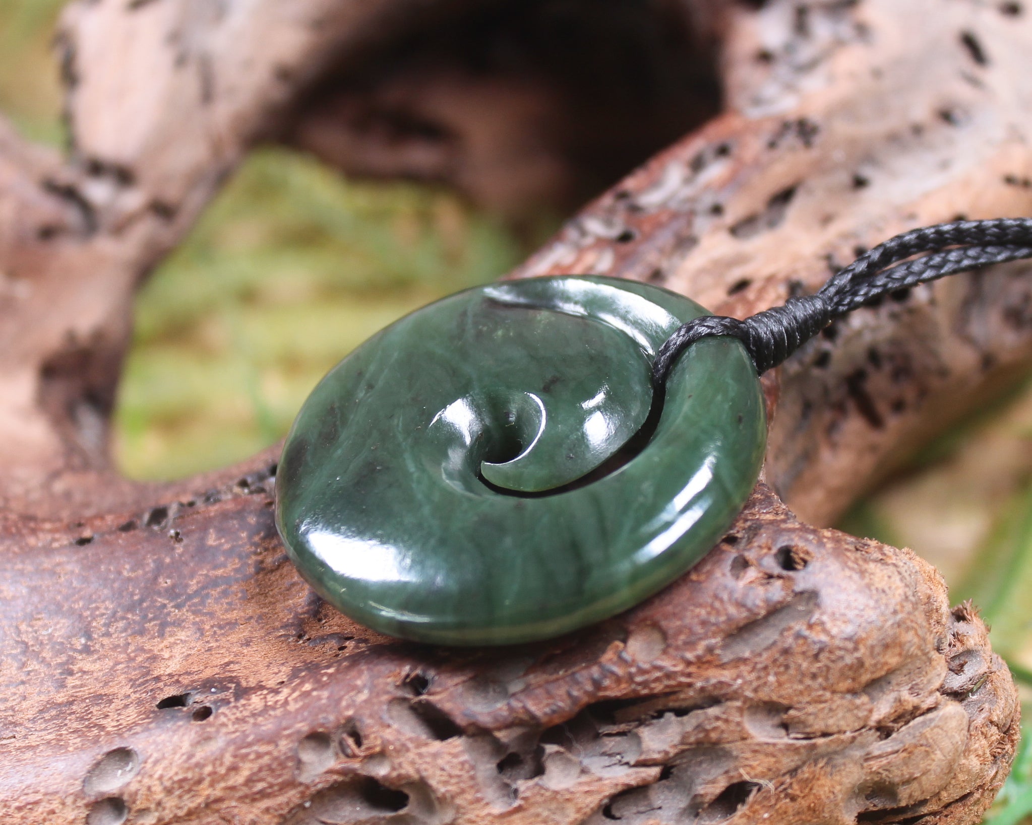 Koru carved from Hapopo Pounamu - NZ Greenstone