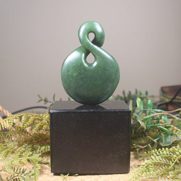 Twist Sculpture carved from Hapopo Pounamu - NZ Greenstone