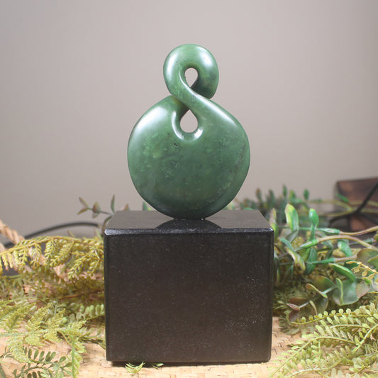 Twist Sculpture carved from Hapopo Pounamu - NZ Greenstone